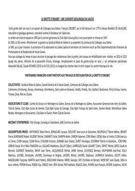 UNE CURIOSITE GEOLOGIQUE DU SALEVE Cette Grotte Doit Son Nom À Un Paysan De Collonges-Sous-Salève