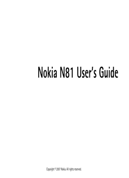 Nokia N81 User's Guide