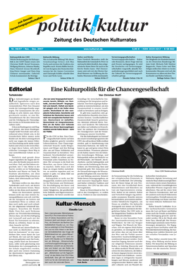 Editorial Kultur-Mensch Eine Kulturpolitik Für Die