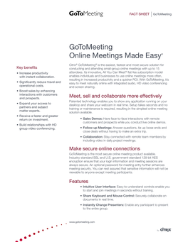Gotomeeting Online Meetings Made Easy®