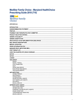 Medstar Family Choice - Maryland Healthchoice Prescribing Guide 2018 (710)