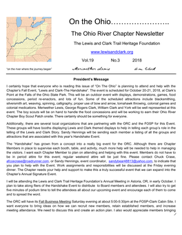 On the Ohio………………….. the Ohio River Chapter Newsletter the Lewis and Clark Trail Heritage Foundation