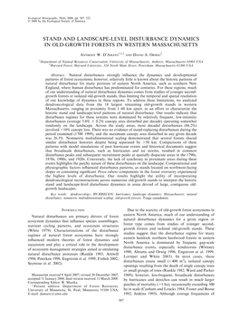 Stand and Landscape-Level Disturbance Dynamics in Old-Growth Forests in Western Massachusetts