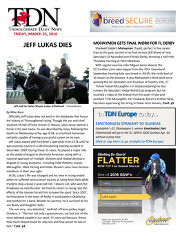 Jeff Lukas Dies