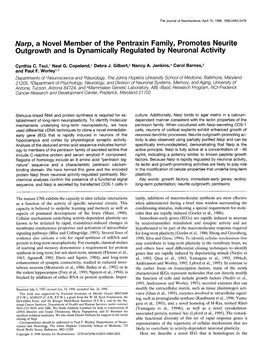 Nap, a Novel Member of the Pentraxin Family, Promotes Neurite Outgrowth and Is Dynamically Regulated by Neuronal Activity