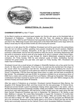 Summer 2013 CHAIRMAN's REPORT