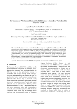 Environmental Pollution and Human Health Risks Near a Hazardous Waste Landfill