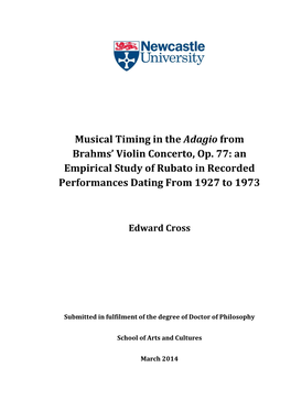 Musical Timing in the Adagio from Brahms’ Violin Concerto, Op
