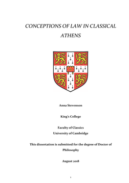 Conceptions of Law in Classical Athens