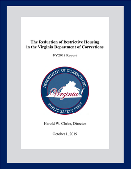 2019: Restrictive Housing Report