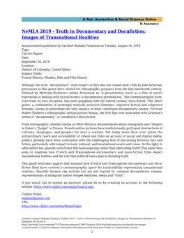 Nemla 2019 - Truth in Documentary and Docufiction: Images of Transnational Realities