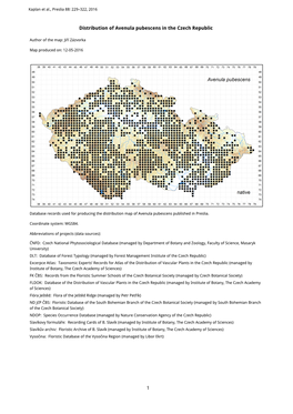 1 Distribution of Avenula Pubescens in the Czech Republic