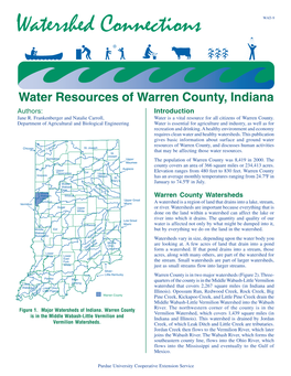 Water Resources of Warren County, Indiana Authors: Introduction Jane R