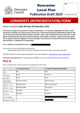 FCC Environment Sirius Planning (Where Relevant) Address – Line 1 3 Sidings Court 4245 Park Approach