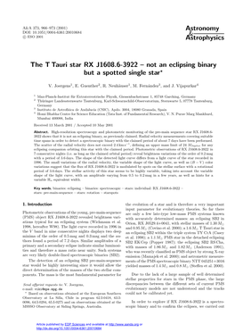 The T Tauri Star RX J1608.6-3922 -Not an Eclipsing Binary but A