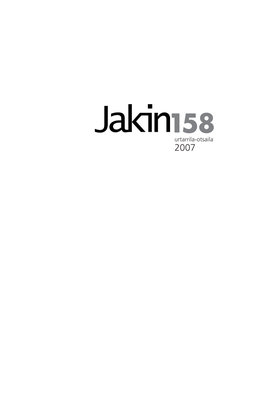 Urtarrila-Otsaila 2007 Aldizkari Honek Gipuzkoako Foru Aldundiko Euskararen Normalkuntzako Zuzendaritza Nagusiaren Laguntza Jaso Du