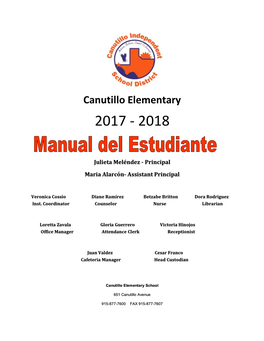 [Your School's Name] Manual Del Estudiante