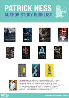 Patrick Ness Author Study Booklist