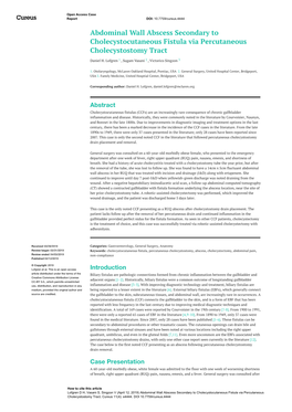 Abdominal Wall Abscess Secondary to Cholecystocutaneous Fistula Via Percutaneous Cholecystostomy Tract