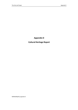 The Grid Link Project Appendix D Cultural Heritage Report
