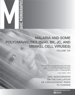 Malaria and Some Polyomaviruses (Sv40, Bk, Jc, and Merkel Cell Viruses) Volume 104