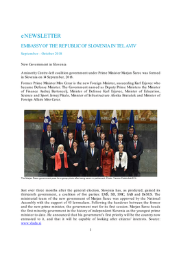 Enewsletter EMBASSY of the REPUBLIC of SLOVENIA in TEL AVIV September – October 2018