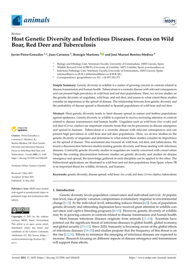 Host Genetic Diversity and Infectious Diseases. Focus on Wild Boar, Red Deer and Tuberculosis