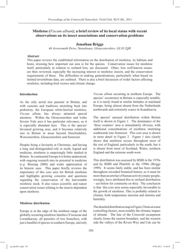 Mistletoe (Viscum Album); a Brief Review of Its Local Status with Recent Observations on Its Insect Associations and Conservation Problems