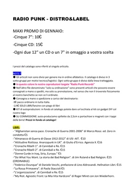 DISTRO&LABEL MAXI PROMO DI GENNAIO: -Cinque 7