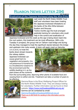 Ruabon News Letter