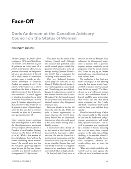 Face-Off Doris Anderson at the Canadian Advisory Council on The