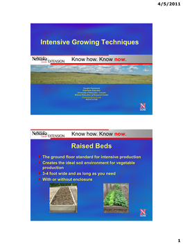 Intensive Growing Techniques Raised Beds