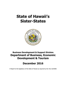 2016 State of Hawaii's Sister-States