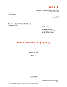 Sachs Harbour Wind Scoping Study