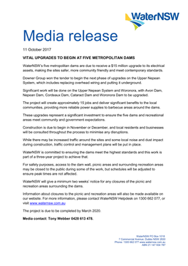 Media Release 11 October 2017