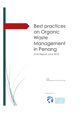 Best Practices on Organic Waste Management in Penang Final Report June 2015