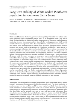 Long Term Stability of White-Necked Picathartes Population in South-East Sierra Leone