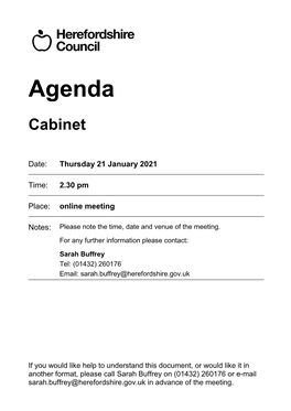 (Public Pack)Agenda Document for Cabinet, 21/01/2021 14:30