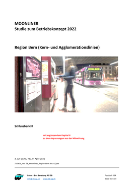 MOONLINER Studie Zum Betriebskonzept 2022 Region Bern