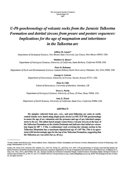 U-Pb Geochronology of Volcanic Rocks from the Jurassic Talkeetna