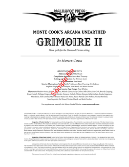 GRIMOIRE II More Spells for the Diamond Throne Setting