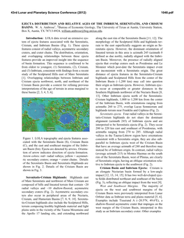 Ejecta Distribution and Relative Ages of the Imbrium, Serenitatis, and Crisium Basins