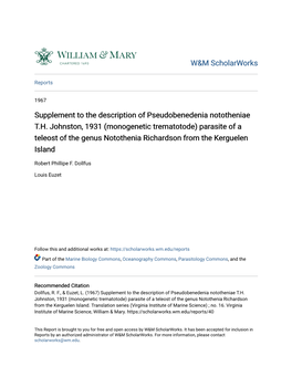 Supplement to the Description of Pseudobenedenia Nototheniae TH