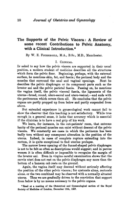 The Supports of the Pelvic Viscera: a Review of Some Recent Contributions to Pelvic Anatomy, with a Clinical Introduction.* by W