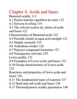 Chapter 4. Acids and Bases