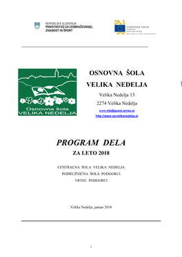 Program Dela Za Leto 2018