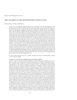 SAB 030 2005 P14-32 Fire and Birds in the Southwestern United