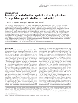 Sex Change and Effective Population Size: Implications for Population Genetic Studies in Marine ﬁsh