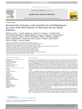 Reconstruction of Changes in the Amundsen Sea and Bellingshausen Sea Sector of the West Antarctic Ice Sheet Since the Last Glacial Maximum