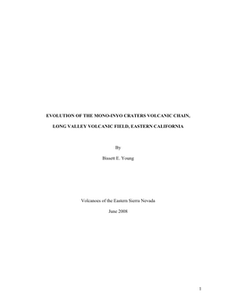 Evolution of the Mono-Inyo Craters Volcanic Chain